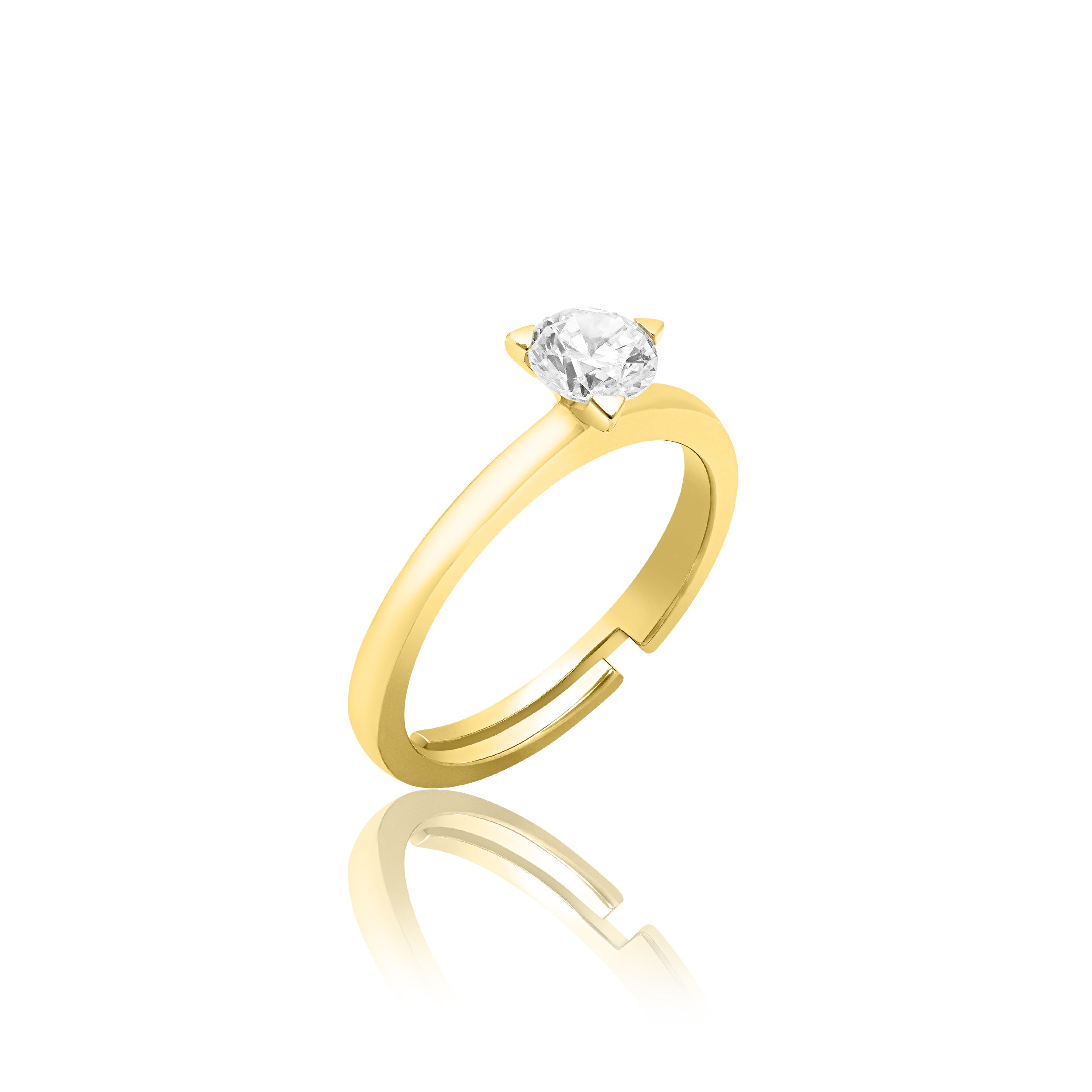 Solitaire Diamond Ring With Triangle Prongs